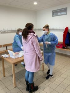 Test in der Sporthalle